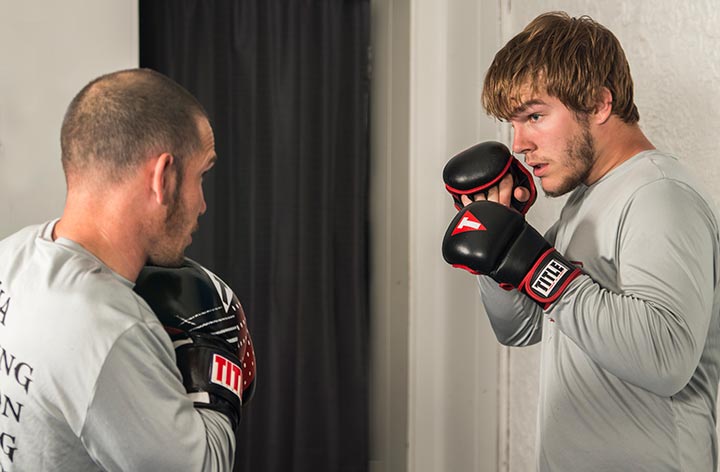 Photo of Jeremy Helton teaching striking in Bloomington Indiana